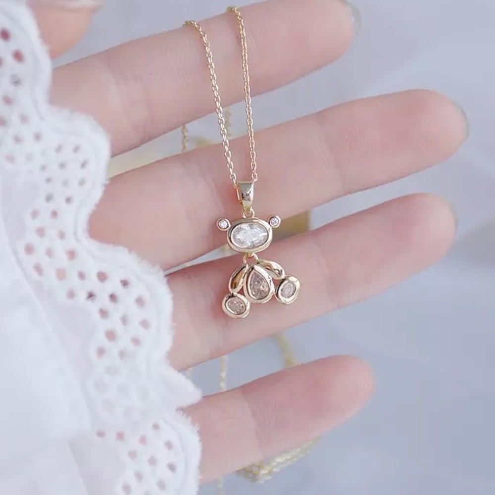 14k Gold Plated Bear Pendant - Picture 4 of 6